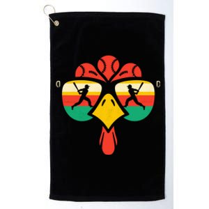 Baseball Turkey Face Sunglasses Thanksgiving Gift Platinum Collection Golf Towel