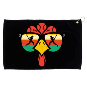 Baseball Turkey Face Sunglasses Thanksgiving Gift Grommeted Golf Towel