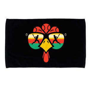 Baseball Turkey Face Sunglasses Thanksgiving Gift Microfiber Hand Towel