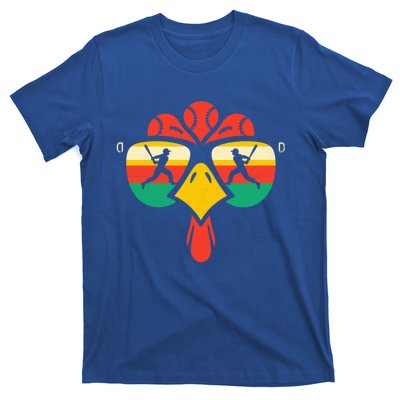 Baseball Turkey Face Sunglasses Thanksgiving Gift T-Shirt