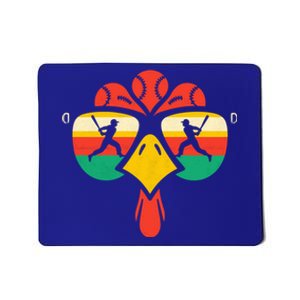 Baseball Turkey Face Sunglasses Thanksgiving Gift Mousepad