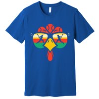 Baseball Turkey Face Sunglasses Thanksgiving Gift Premium T-Shirt