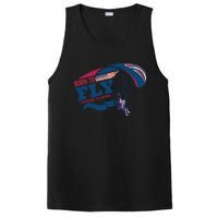 Born To Fly Forced To Work Funny Paramotor Usa American Flag PosiCharge Competitor Tank