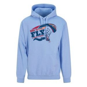 Born To Fly Forced To Work Funny Paramotor Usa American Flag Unisex Surf Hoodie