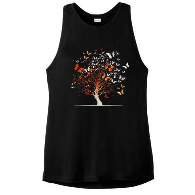 Butterfly Tree Funny Butterfly Ladies PosiCharge Tri-Blend Wicking Tank