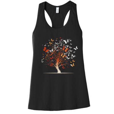 Butterfly Tree Funny Butterfly Women's Racerback Tank