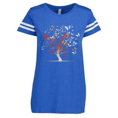 Butterfly Tree Funny Butterfly Enza Ladies Jersey Football T-Shirt