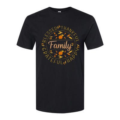 Blessed Thankful Family Thanksgiving Softstyle® CVC T-Shirt