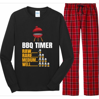 Bbq Timer Funny Gift Bbq Timer Barbecue Sign Funny 4th Of July Gift Long Sleeve Pajama Set