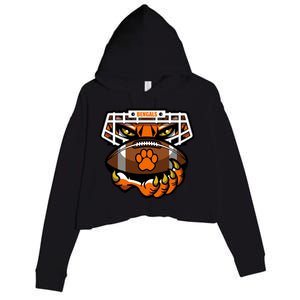 Bengal Tiger Football Crop Fleece Hoodie