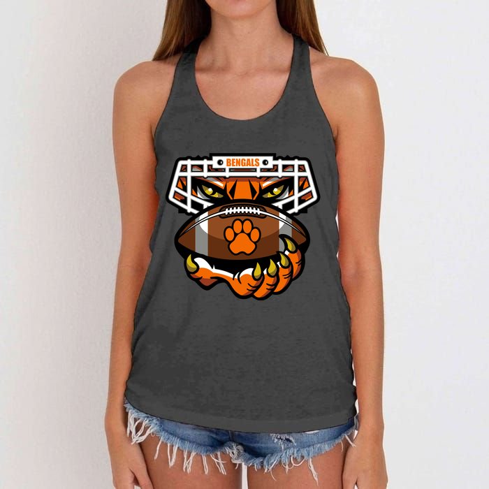 Bengal Tiger Football Women's Knotted Racerback Tank