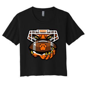 Bengal Tiger Football Women's Crop Top Tee