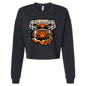 Bengal Tiger Football Cropped Pullover Crew