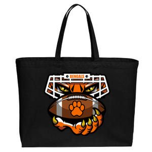 Bengal Tiger Football Cotton Canvas Jumbo Tote