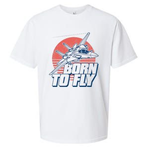 Born To Fly Fighter Jet Plane Airplane Sueded Cloud Jersey T-Shirt