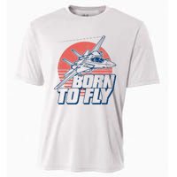 Born To Fly Fighter Jet Plane Airplane Cooling Performance Crew T-Shirt