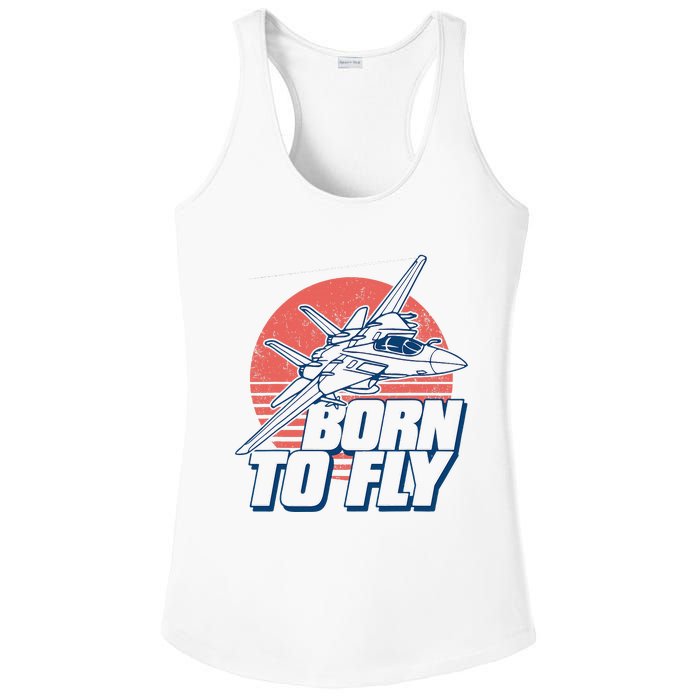 Born To Fly Fighter Jet Plane Airplane Ladies PosiCharge Competitor Racerback Tank