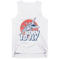 Born To Fly Fighter Jet Plane Airplane Tank Top