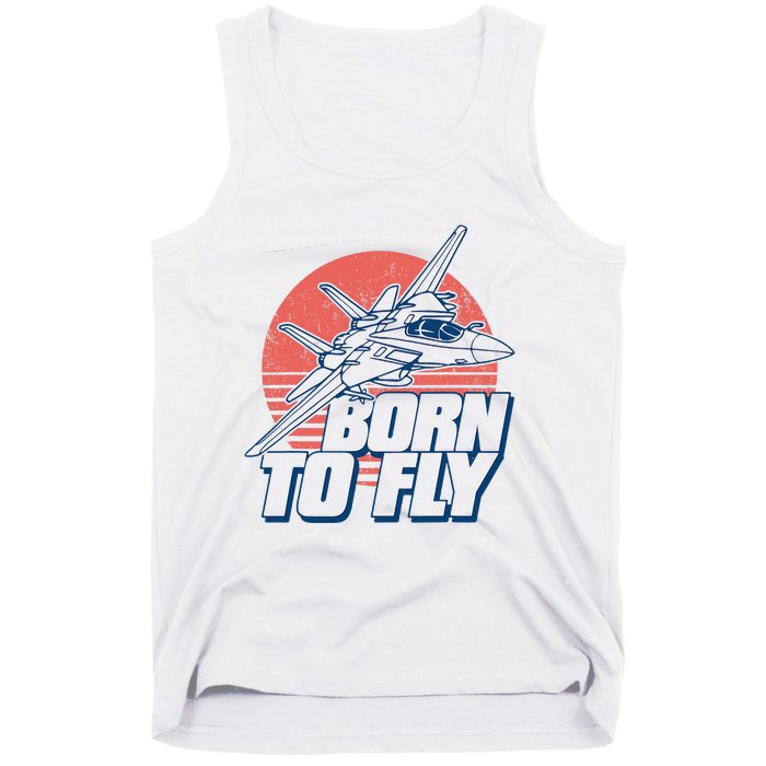 Born To Fly Fighter Jet Plane Airplane Tank Top