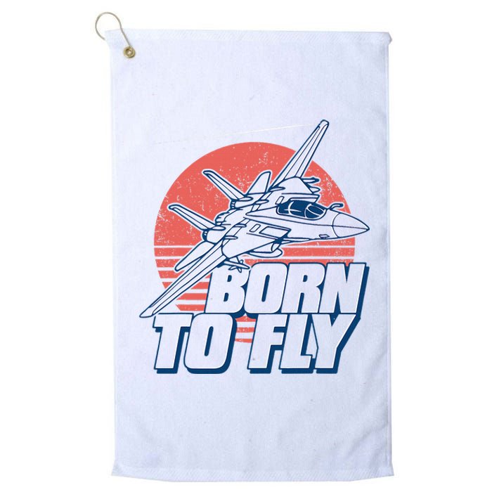 Born To Fly Fighter Jet Plane Airplane Platinum Collection Golf Towel