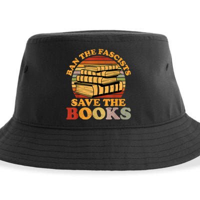 Ban The Fascists Save The Books Funny Book Lover Worm Nerd Sustainable Bucket Hat