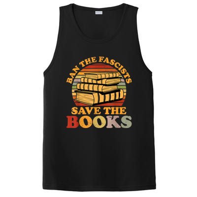 Ban The Fascists Save The Books Funny Book Lover Worm Nerd PosiCharge Competitor Tank