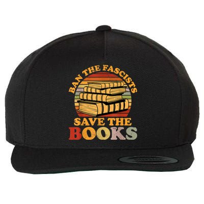 Ban The Fascists Save The Books Funny Book Lover Worm Nerd Wool Snapback Cap