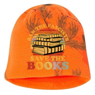 Ban The Fascists Save The Books Funny Book Lover Worm Nerd Kati - Camo Knit Beanie