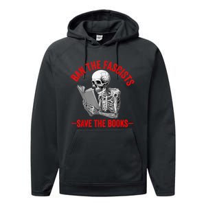 Ban The Fascists Save The Books Funny Book Lover Worm Nerd Performance Fleece Hoodie