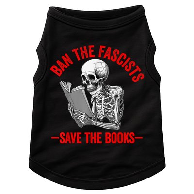 Ban The Fascists Save The Books Funny Book Lover Worm Nerd Doggie Tank