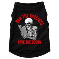 Ban The Fascists Save The Books Funny Book Lover Worm Nerd Doggie Tank
