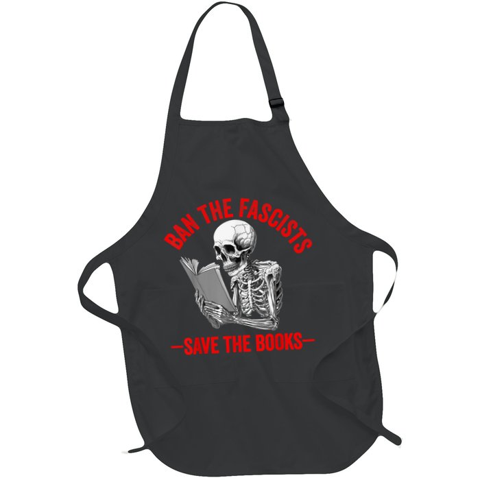 Ban The Fascists Save The Books Funny Book Lover Worm Nerd Apron