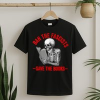 Ban The Fascists Save The Books Funny Book Lover Worm Nerd T-Shirt