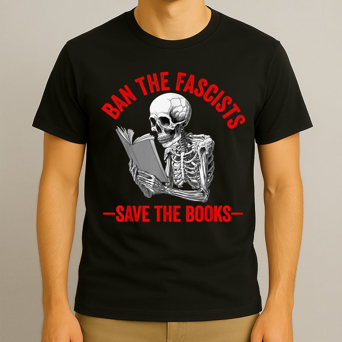 Ban The Fascists Save The Books Funny Book Lover Worm Nerd T-Shirt