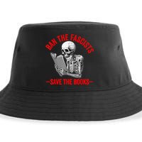Ban The Fascists Save The Books Funny Book Lover Worm Nerd Sustainable Bucket Hat