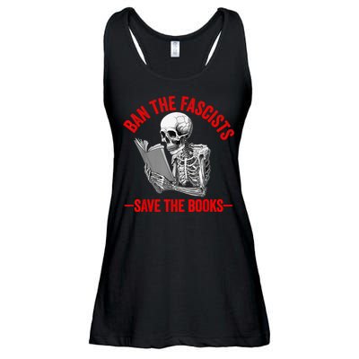 Ban The Fascists Save The Books Funny Book Lover Worm Nerd Ladies Essential Flowy Tank