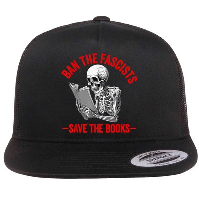Ban The Fascists Save The Books Funny Book Lover Worm Nerd Flatbill Hat