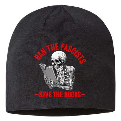 Ban The Fascists Save The Books Funny Book Lover Worm Nerd Sustainable Beanie