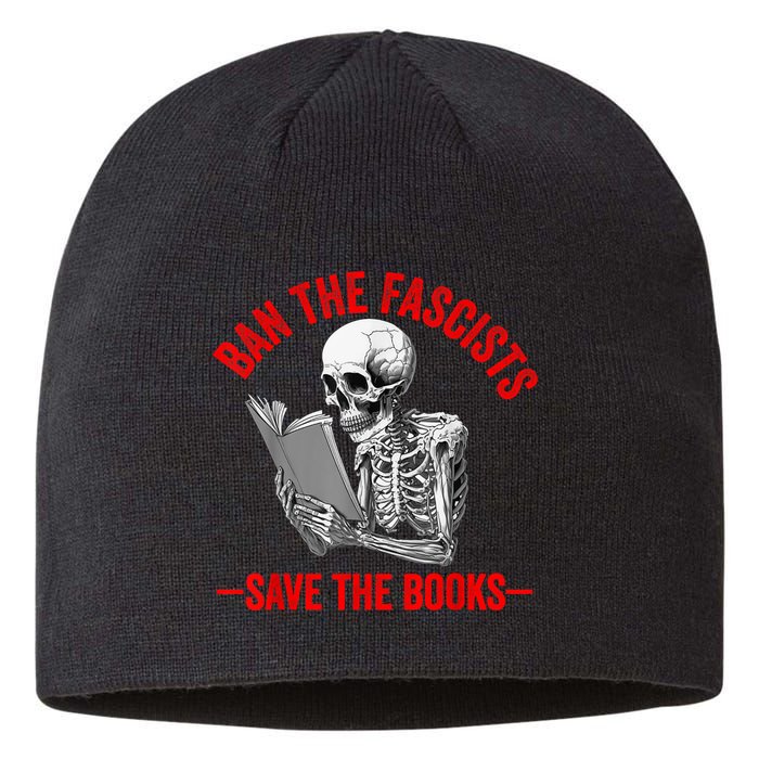 Ban The Fascists Save The Books Funny Book Lover Worm Nerd Sustainable Beanie