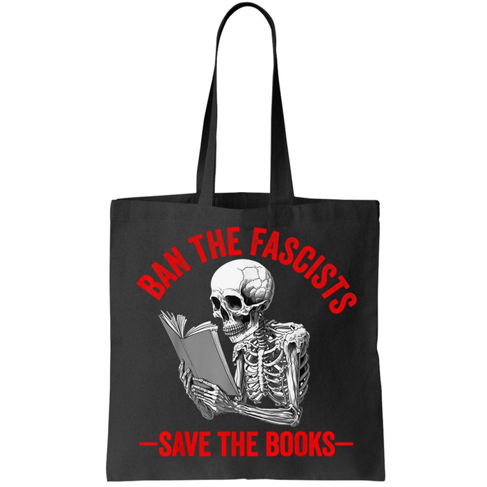 Ban The Fascists Save The Books Funny Book Lover Worm Nerd Bag
