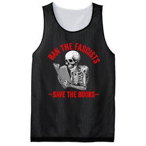 Ban The Fascists Save The Books Funny Book Lover Worm Nerd Mesh Reversible Basketball Jersey Tank