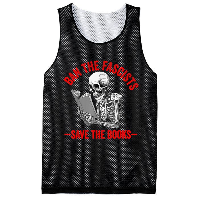 Ban The Fascists Save The Books Funny Book Lover Worm Nerd Mesh Reversible Basketball Jersey Tank