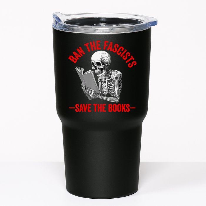 Ban The Fascists Save The Books Funny Book Lover Worm Nerd Tumbler