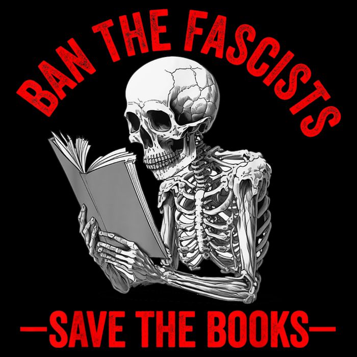 Ban The Fascists Save The Books Funny Book Lover Worm Nerd Poster