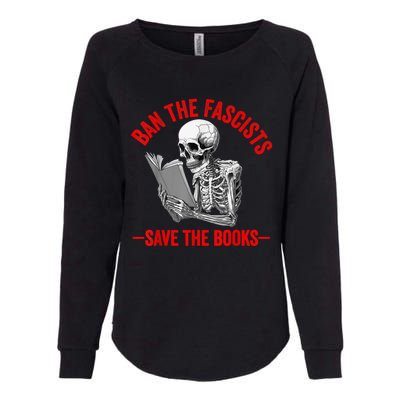 Ban The Fascists Save The Books Funny Book Lover Worm Nerd Womens California Wash Sweatshirt