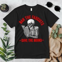 Ban The Fascists Save The Books Funny Book Lover Worm Nerd Premium T-Shirt