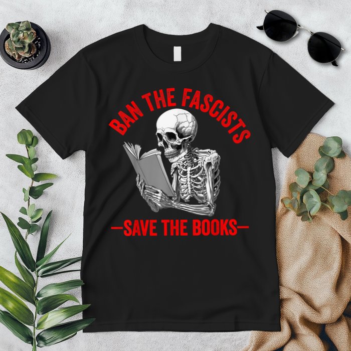 Ban The Fascists Save The Books Funny Book Lover Worm Nerd Premium T-Shirt
