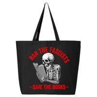 Ban The Fascists Save The Books Funny Book Lover Worm Nerd 25L Jumbo Tote