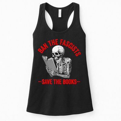 Ban The Fascists Save The Books Funny Book Lover Worm Nerd Womens Tank Top
