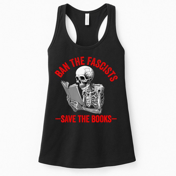 Ban The Fascists Save The Books Funny Book Lover Worm Nerd Womens Tank Top